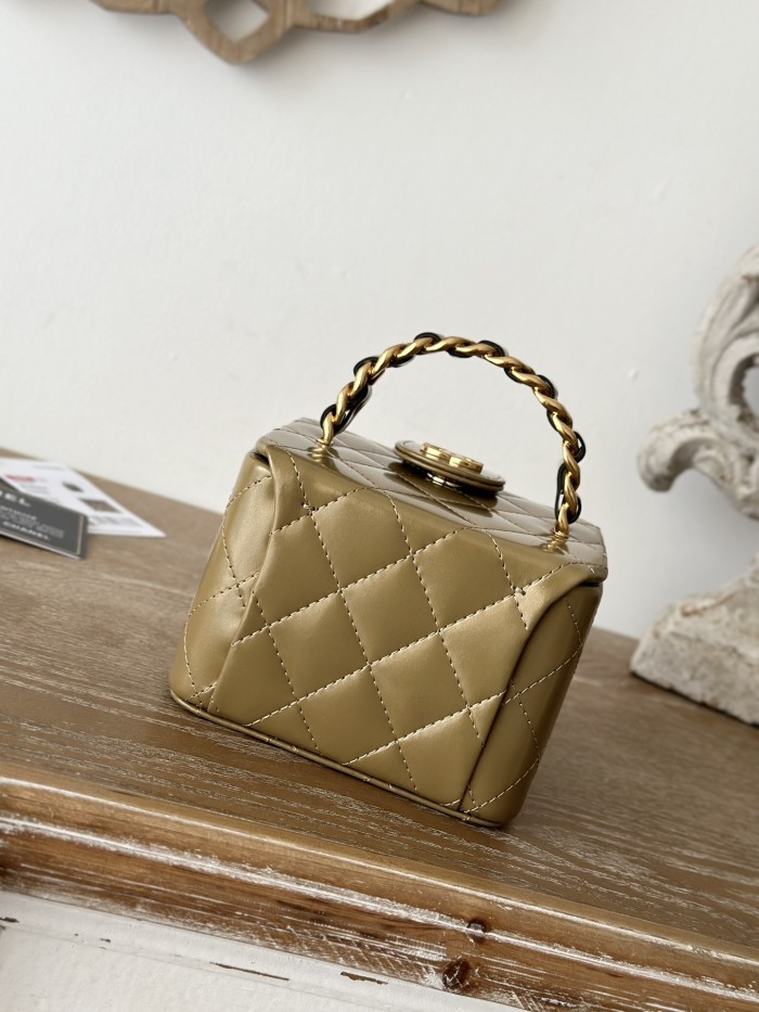 Vintage Mini Vanity Case Grained Calfskin “11x9.5x8.5cm” -036 =2227