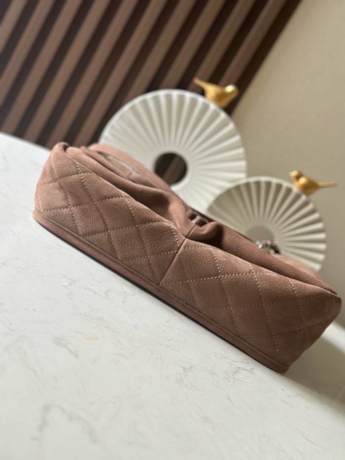 Double Pocket Shopping Bag Suede Calfskin “34x25x10cm” -088 =3313