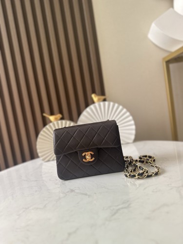 Vintage Square Mini Flap Bag Lambskin “17.5x14x7cm” -038 =3349