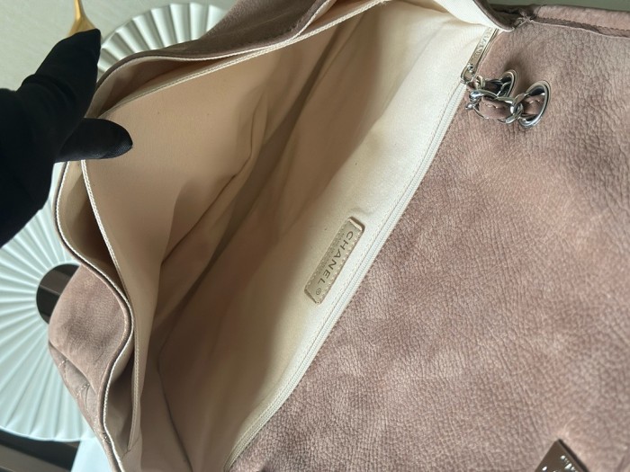 Double Pocket Shopping Bag Suede Calfskin “34x25x10cm” -088 =3313