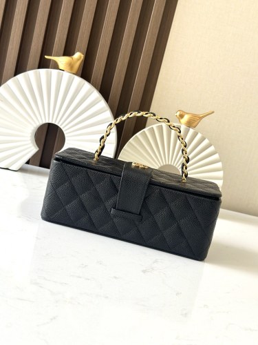 Vintage Long Vanity Case Grained Calfskin “22x10x8.5cm” -037 =2226