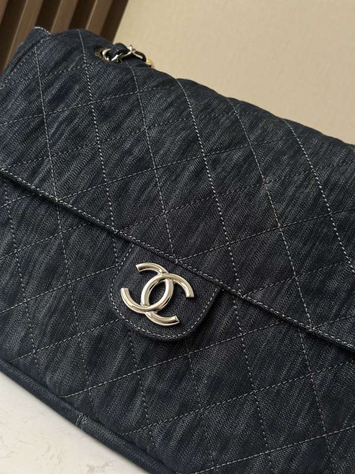 Vintage XXL Denim Messenger Bag “40x30x11cm” -088 =3323
