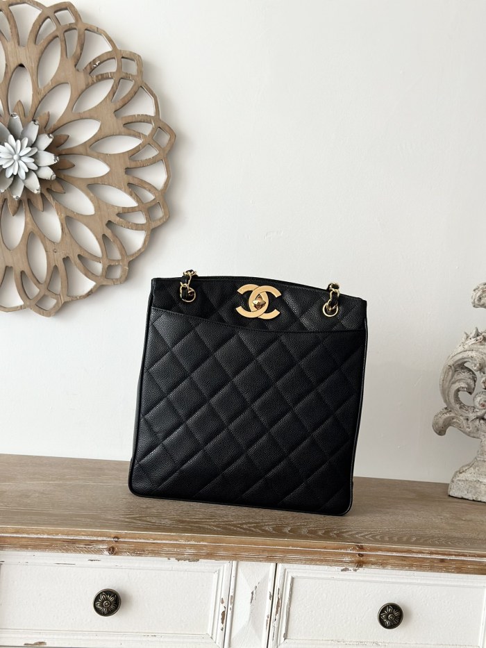 Vintage Grained Calfskin Shopping Tote “28x9x30cm” -058 =A2212