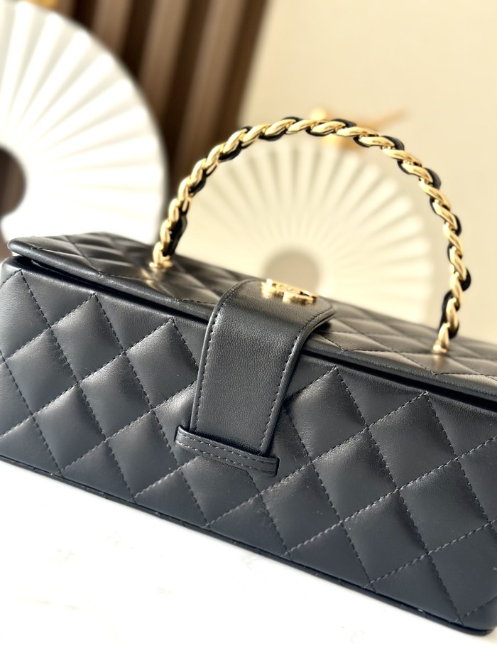 Vintage Long Vanity Case Grained Calfskin “22x10x8.5cm” -037 =2226