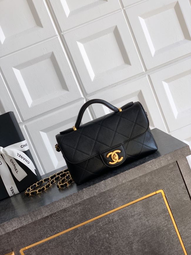 25K Small Quilted Caviar Handbag with Top Handle “20x11.5x5.5cm” -056 =AS5196