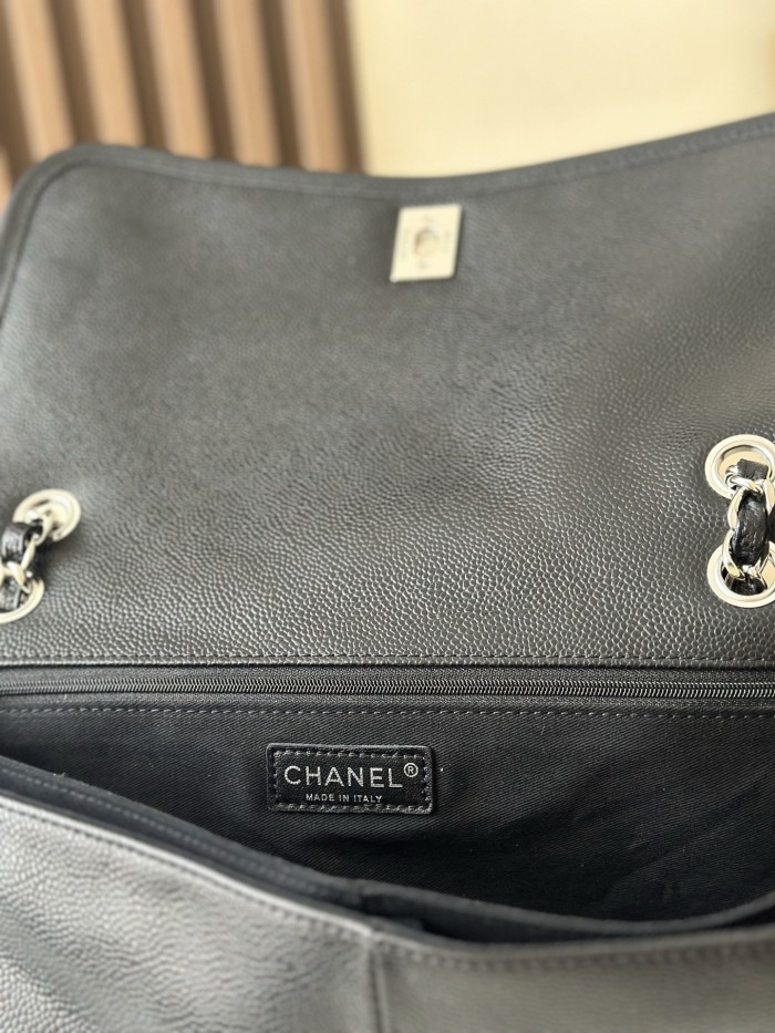 Double Pocket Shopping Bag Grained Calfskin “34x25x10cm” -088 =3313