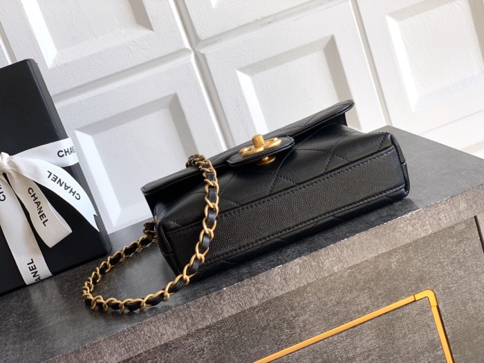 25K Small Quilted Caviar Handbag with Top Handle “20x11.5x5.5cm” -056 =AS5196
