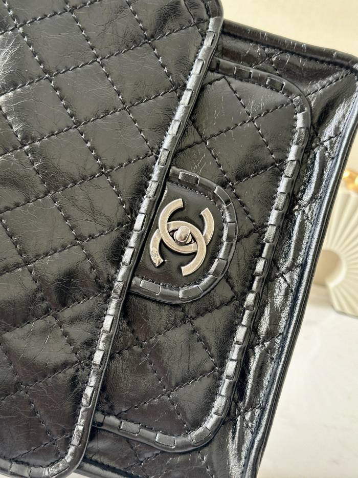 Vintage Flap Tofu Bag Resin Leather “26x23x11cm” -0501 =2225