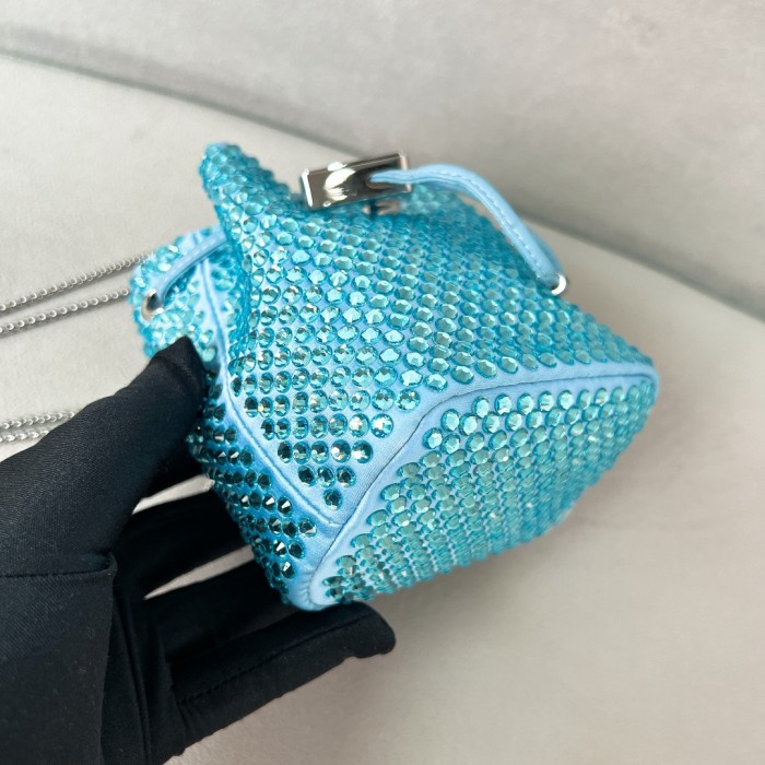 Satin Mini-Bag With Crystals“12*10*7CM”-056=