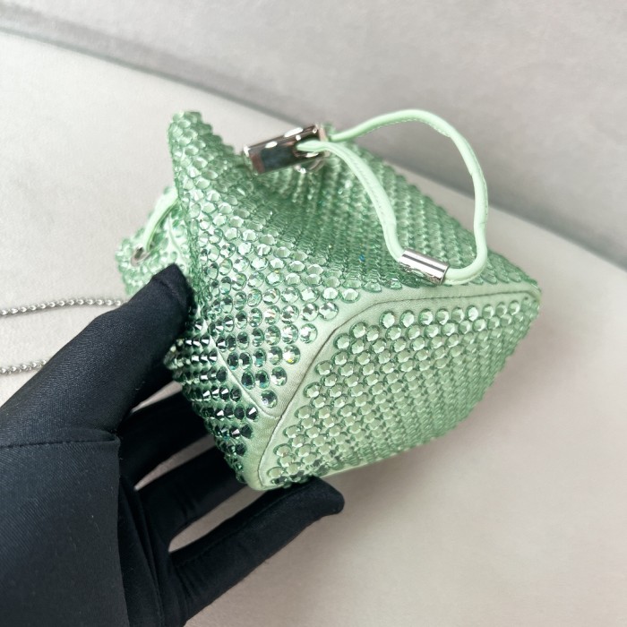 Satin Mini-Bag With Crystals“12*10*7CM”-056=