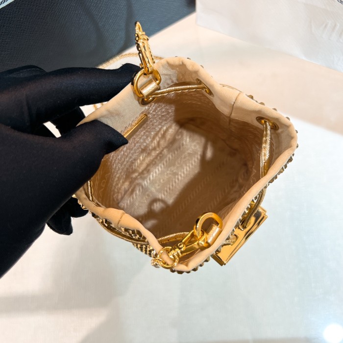 Satin Mini-Bag With Crystals“12*10*7CM”-056=