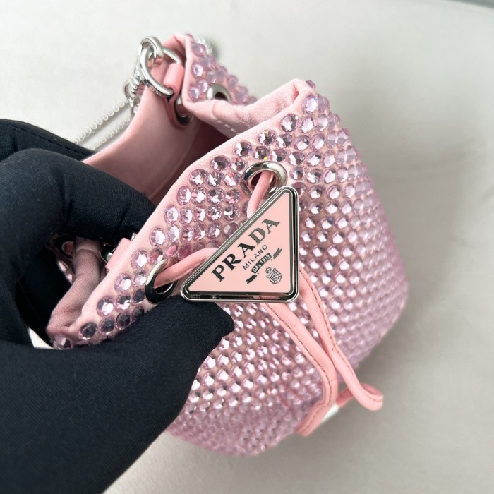 Satin Mini-Bag With Crystals“12*10*7CM”-056=