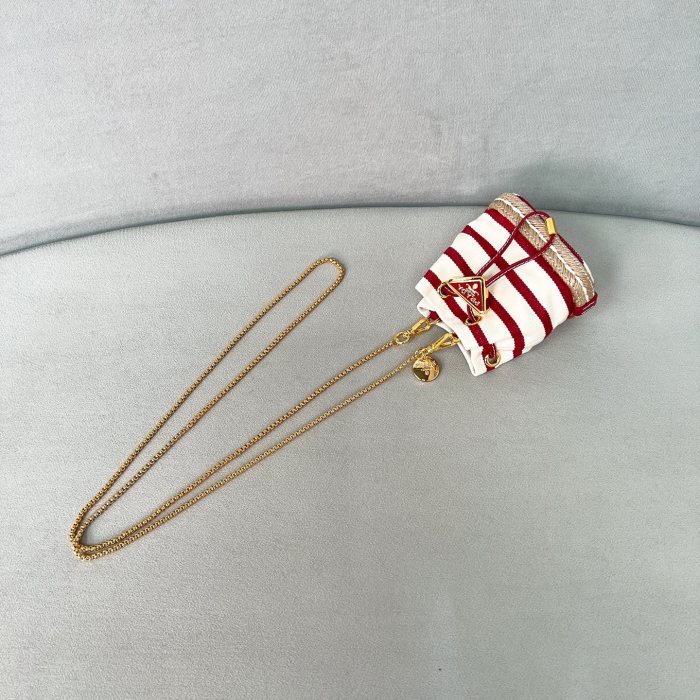 Striped fabric mini-pouch“9.5-9-6CM”-085 =