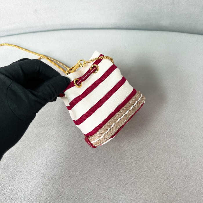 Striped fabric mini-pouch“9.5-9-6CM”-085 =