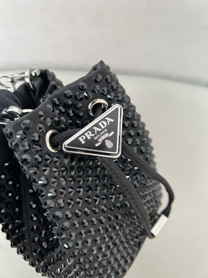 Satin Mini-Bag With Crystals“12*10*7CM”-056=