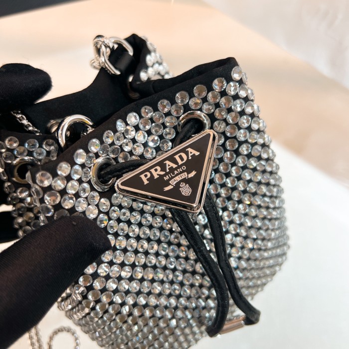 Satin Mini-Bag With Crystals“12*10*7CM”-056=
