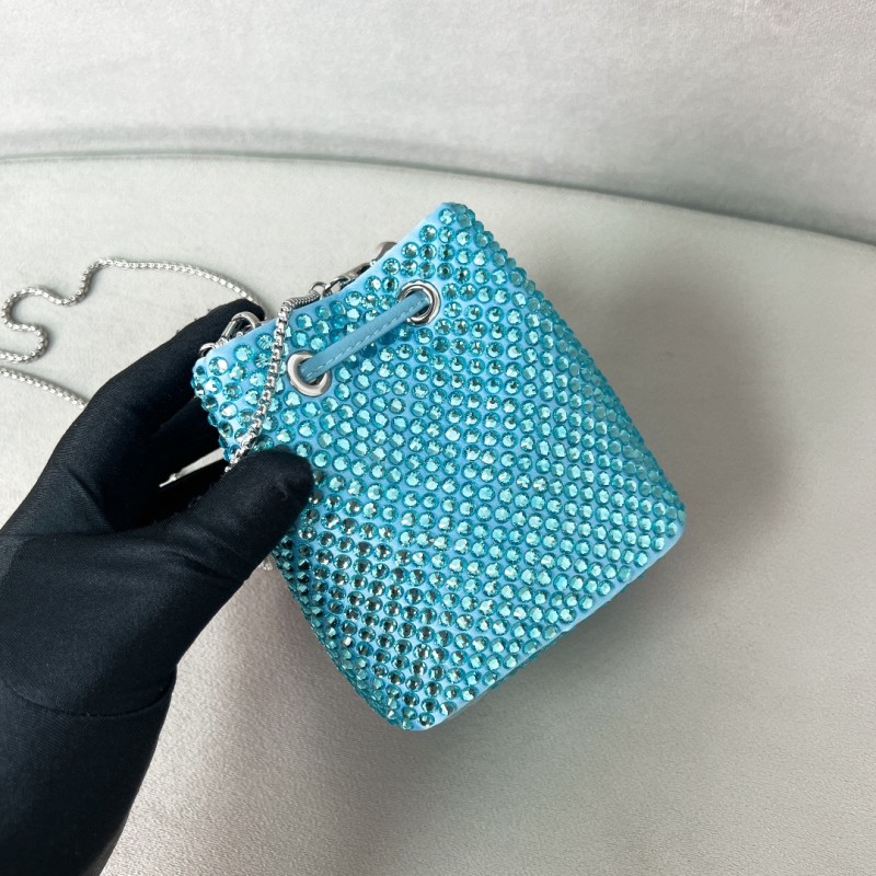 Satin Mini-Bag With Crystals“12*10*7CM”-056=