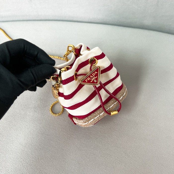 Striped fabric mini-pouch“9.5-9-6CM”-085 =