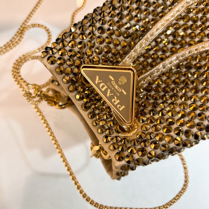 Satin Mini-Bag With Crystals“12*10*7CM”-056=