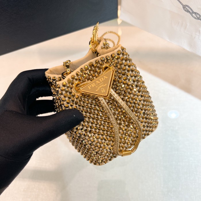Satin Mini-Bag With Crystals“12*10*7CM”-056=
