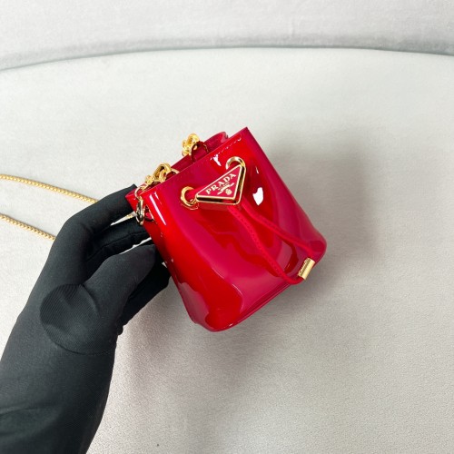 Patent Leather Mini-Pouch“9.5*9*6CM”-086=