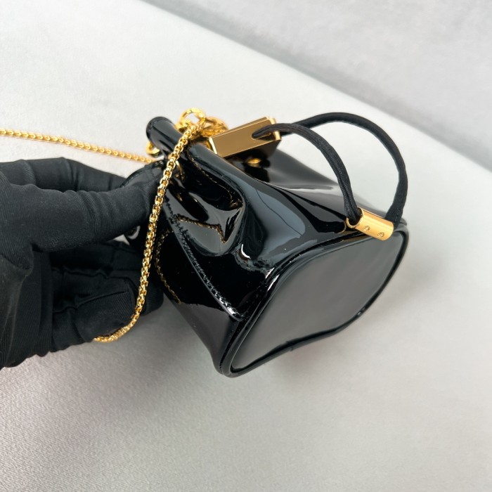 Patent Leather Mini-Pouch“9.5*9*6CM”-086=