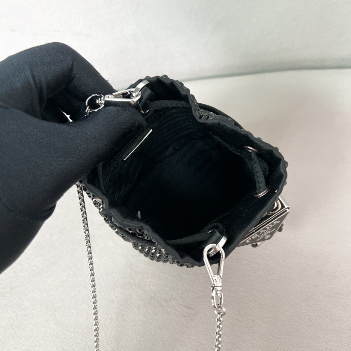 Satin Mini-Bag With Crystals“12*10*7CM”-056=