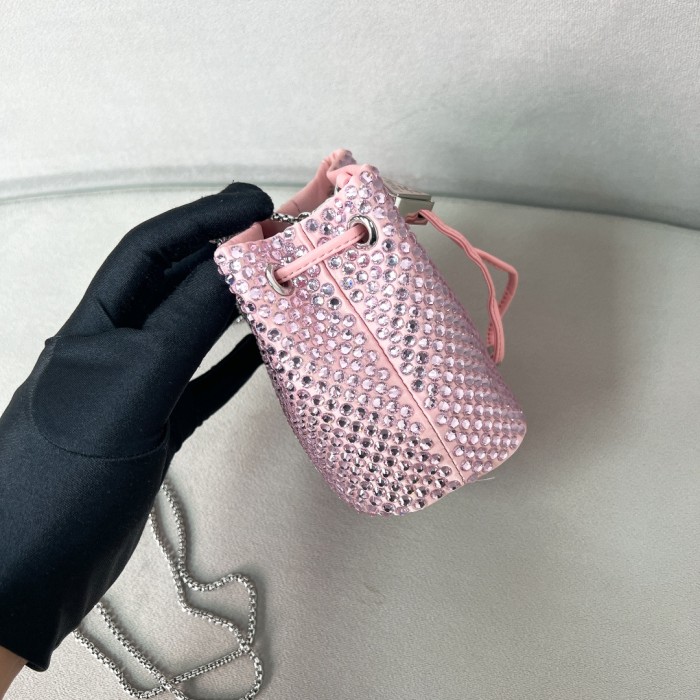 Satin Mini-Bag With Crystals“12*10*7CM”-056=
