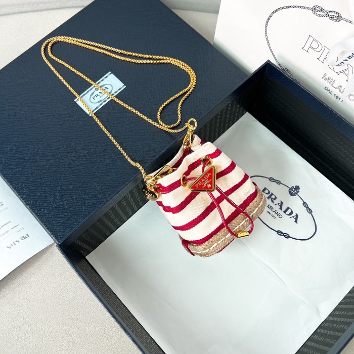 Striped fabric mini-pouch“9.5-9-6CM”-085 =