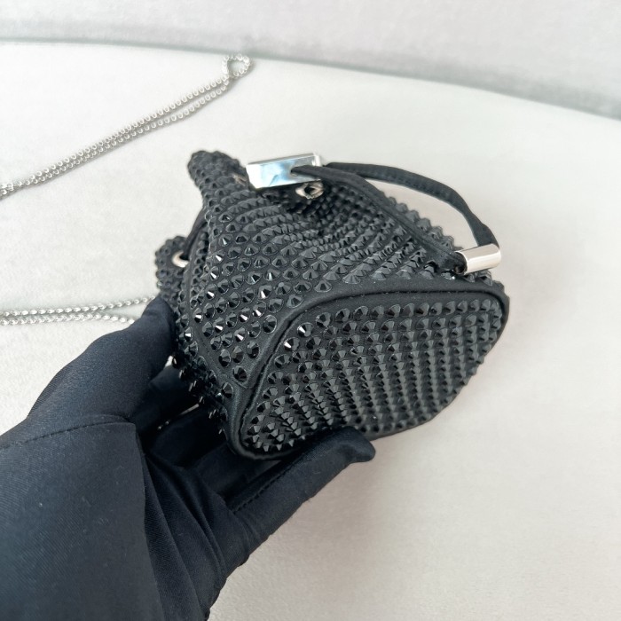 Satin Mini-Bag With Crystals“12*10*7CM”-056=