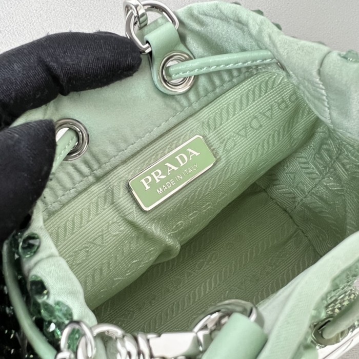 Satin Mini-Bag With Crystals“12*10*7CM”-056=