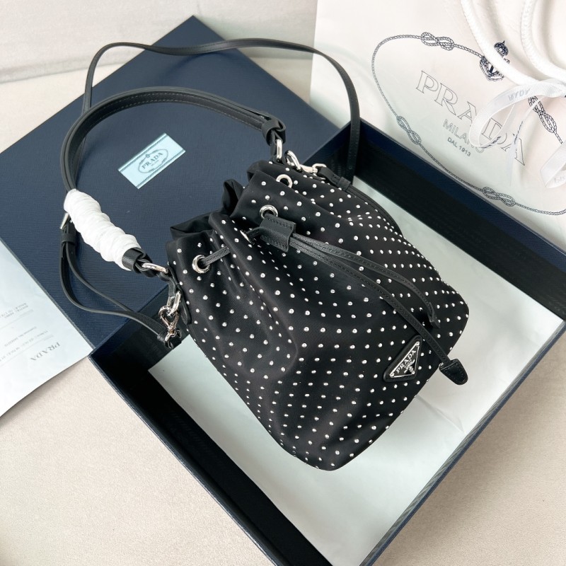 Re-Nylon Mini-Bag With Studs“21*16*10CM”-087=