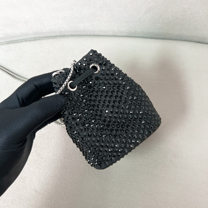 Satin Mini-Bag With Crystals“12*10*7CM”-056=