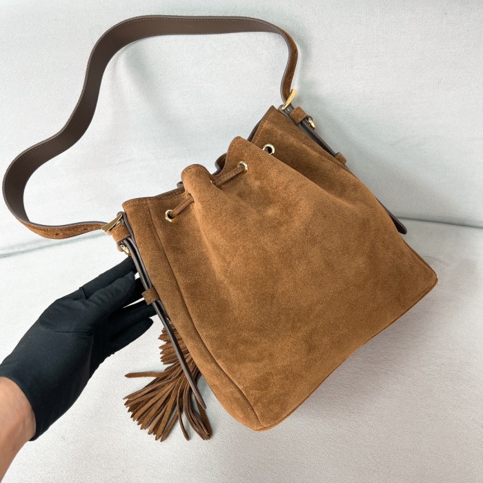 Suede Bucket Bag“24*23.5*12CM”-0801=