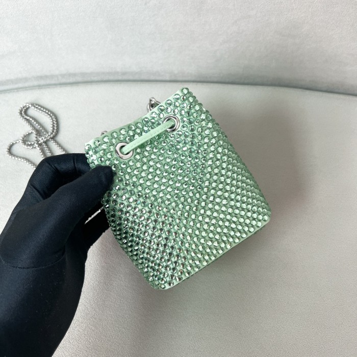 Satin Mini-Bag With Crystals“12*10*7CM”-056=