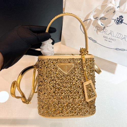 Panier Satin Bag With Crystals“16*15*9.5CM”-0811=