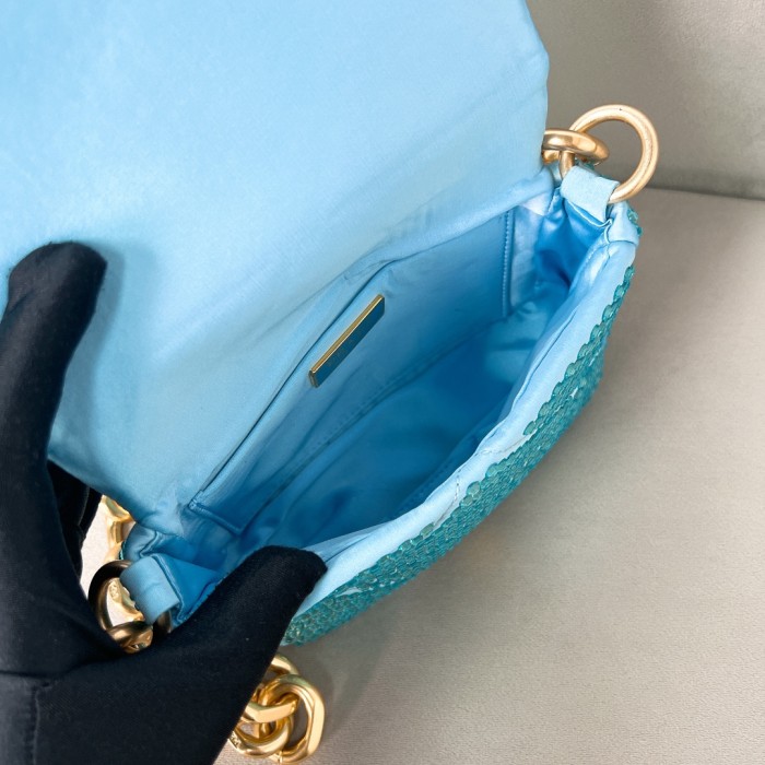 Crystal Chain Shoulder Bag“17*11.5*6CM”-0801=