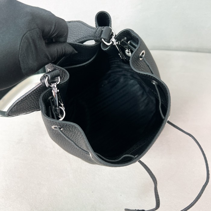 Cornflower Leather Bucket Bag“25*20*14CM”-0801=