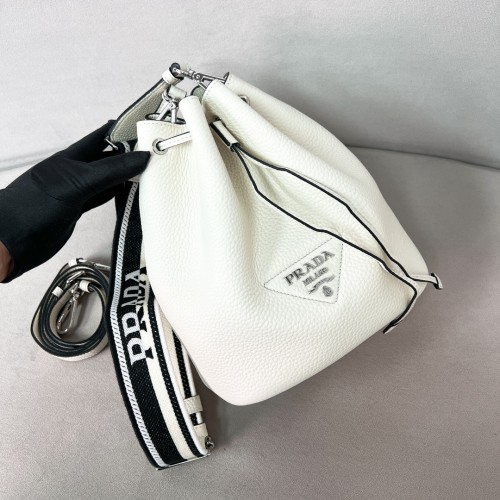 Cornflower Leather Bucket Bag“25*20*14CM”-0801=