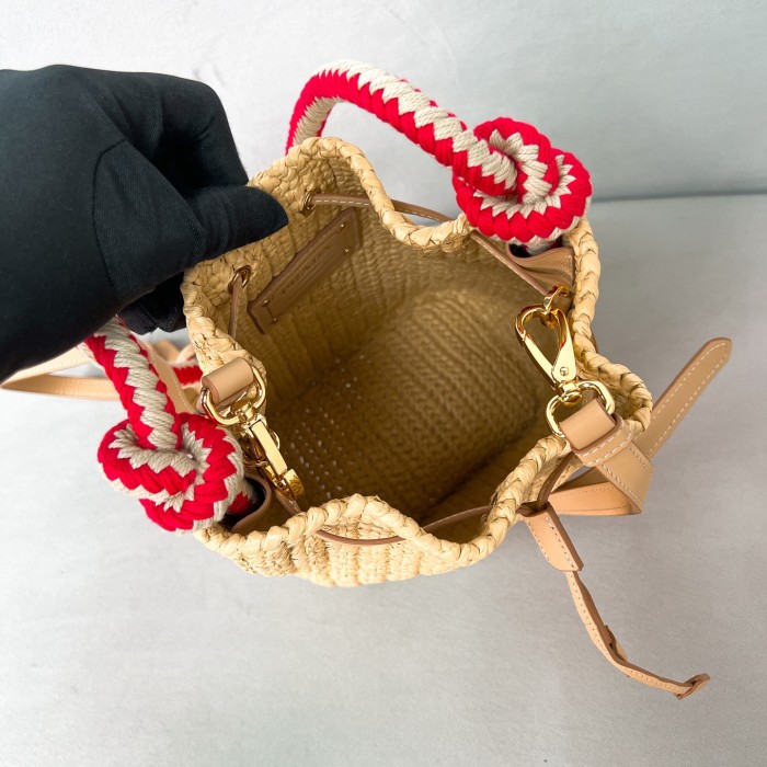 Crochet mini bucket bag“19.5*15.5*10CM”-089=