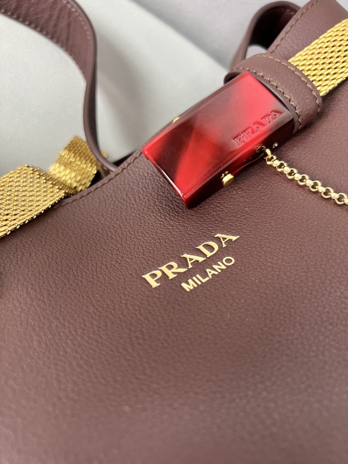 Buckle Leather Bucket Bag With jeweled Belt“29*26.5*18CM”-0801=