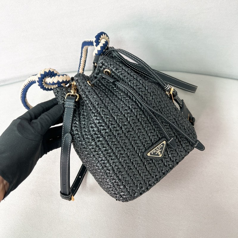 Crochet mini bucket bag“19.5*15.5*10CM”-089=