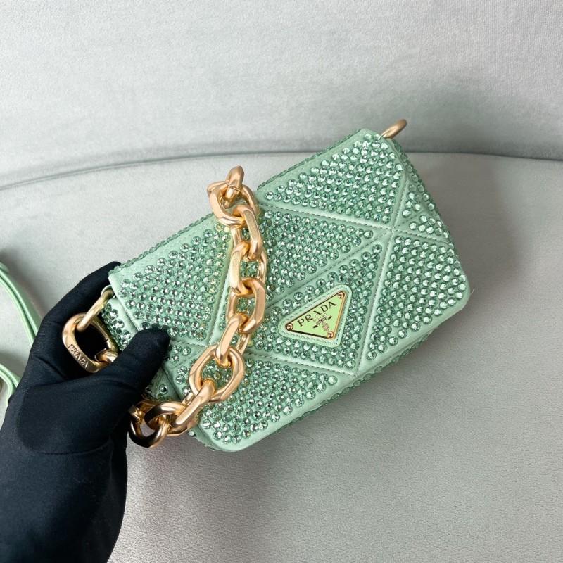 Crystal Chain Shoulder Bag“17*11.5*6CM”-0801=
