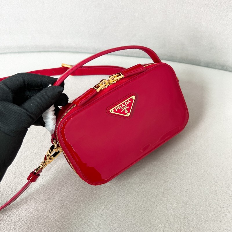 Black Patent Leather Mini-Pouch“17.5*10.5*4.5CM”-089=