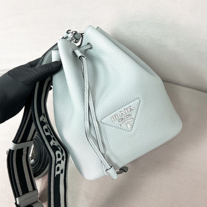 Cornflower Leather Bucket Bag“25*20*14CM”-0801=