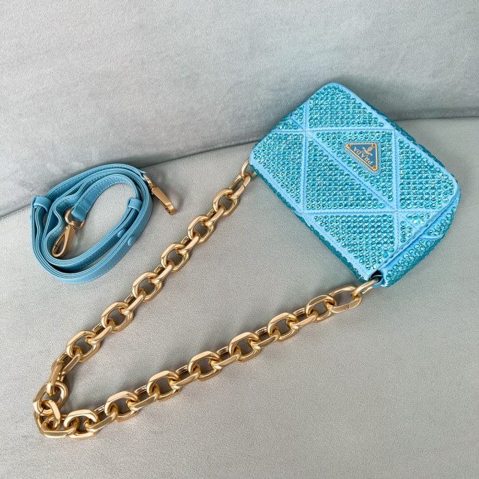 Crystal Chain Shoulder Bag“17*11.5*6CM”-0801=