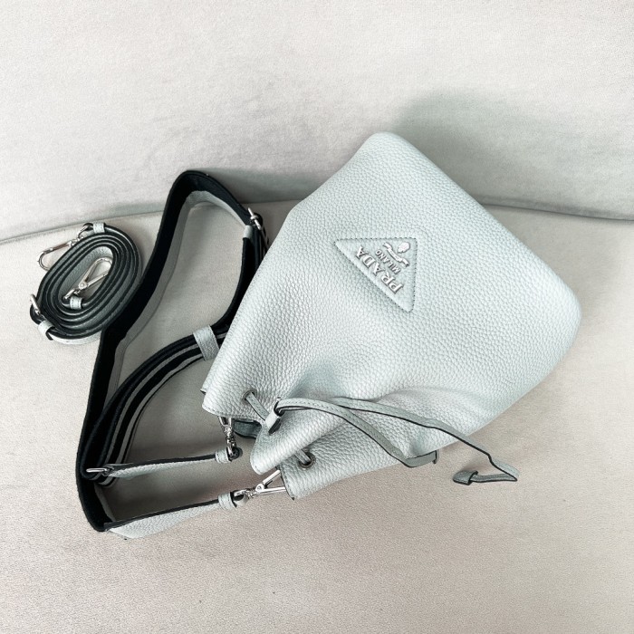 Cornflower Leather Bucket Bag“25*20*14CM”-0801=