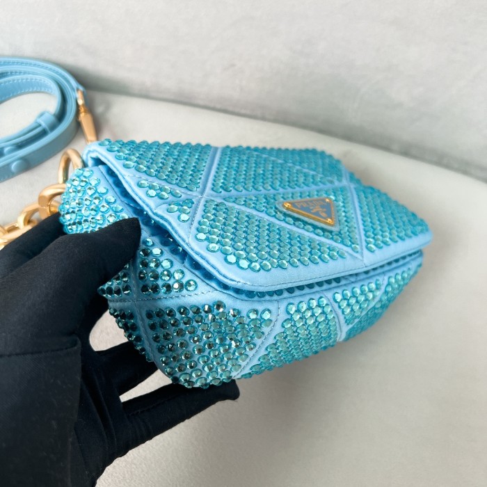 Crystal Chain Shoulder Bag“17*11.5*6CM”-0801=