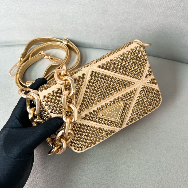 Crystal Chain Shoulder Bag“17*11.5*6CM”-0801=
