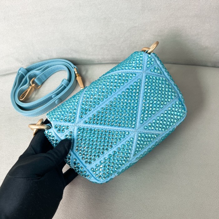 Crystal Chain Shoulder Bag“17*11.5*6CM”-0801=